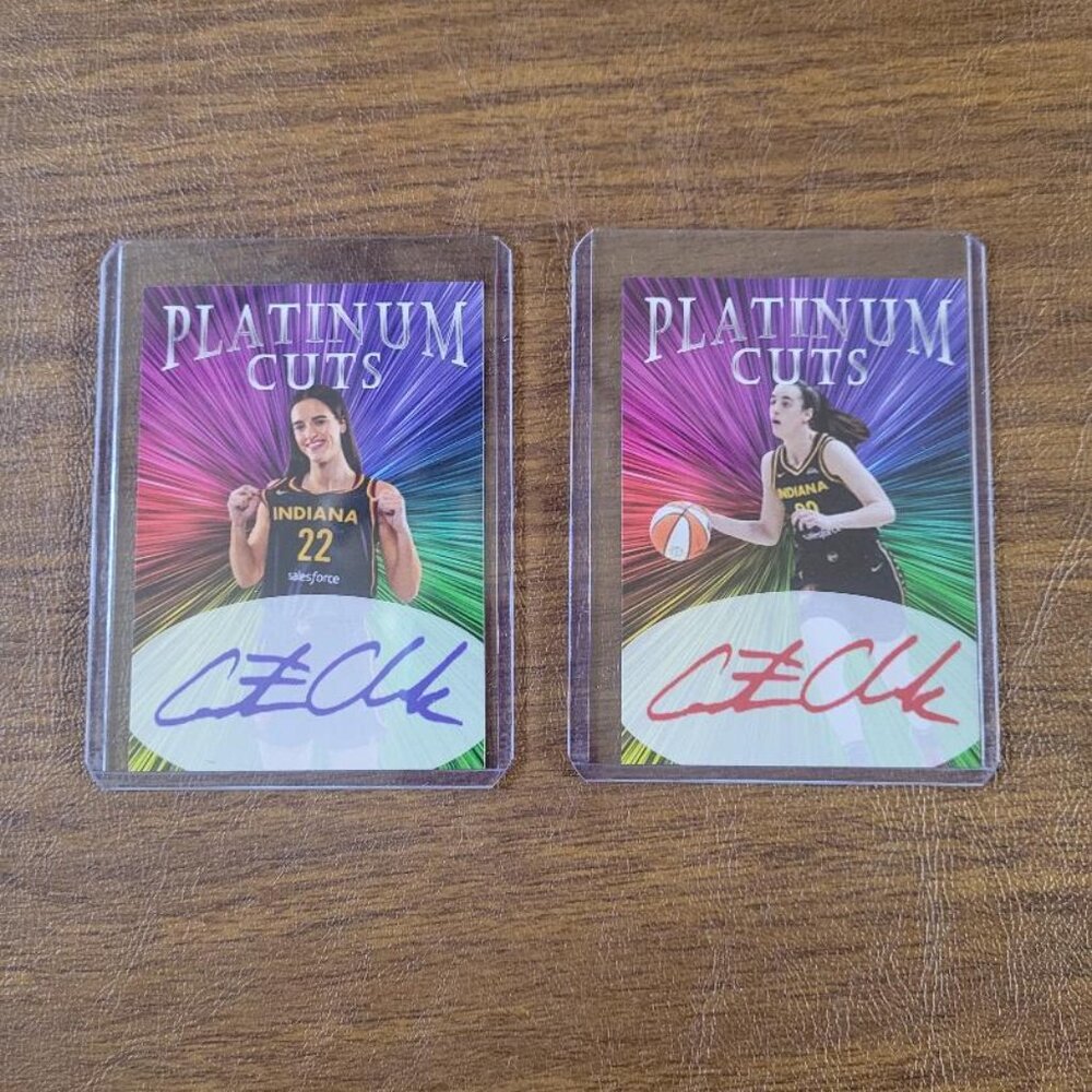 2 Caitlin Clark Platinum Cuts facs auto rookie cards Indiana Fever 1000 made